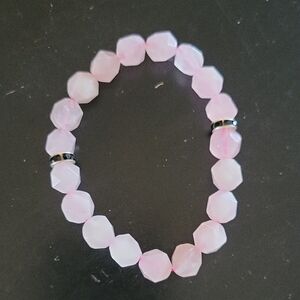 Rose Quartz Crystal Fauceted Bracelet